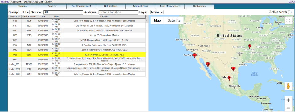 screenshot of Gentrifi GPS Tracking